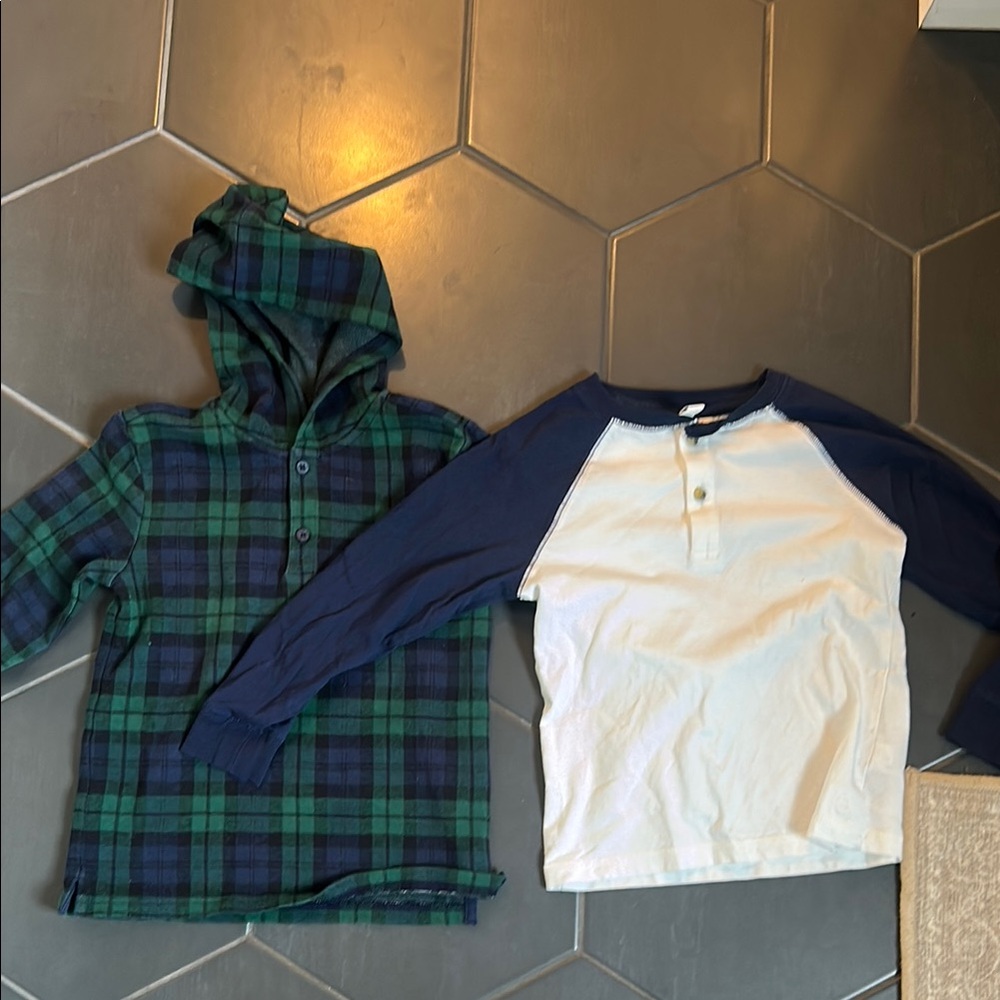 Janie and Jack Green and Blue Plaid Hoodie Sweatshirt